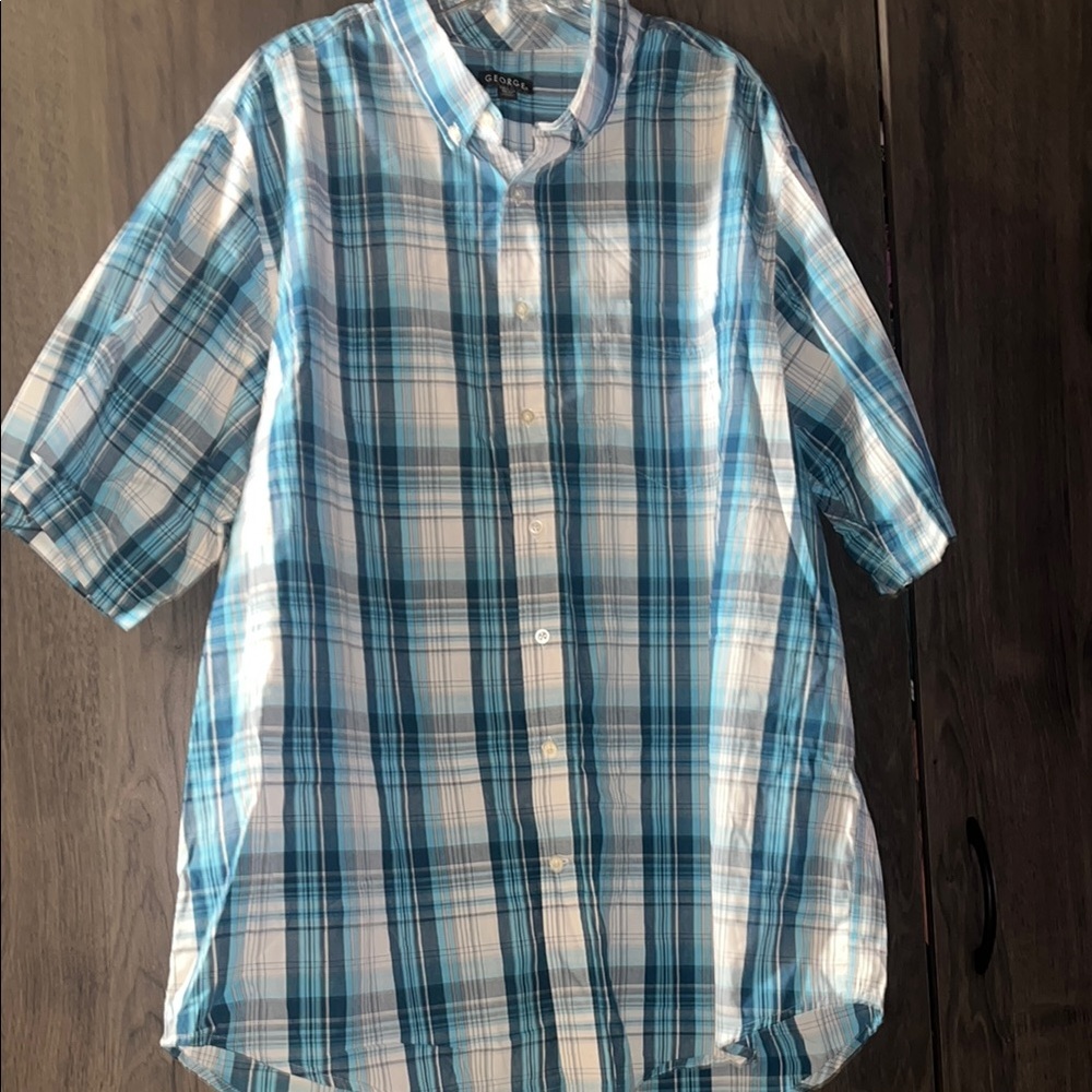 FLASH SALE! George short sleeve plaid shirt size 2XLT